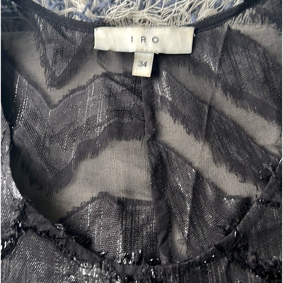 IRO,Orelie.Bergdorf Goodman,Shimmer, Fringed,Chiffon Dress,Excellent Condition,4 - Picture 9 of 13